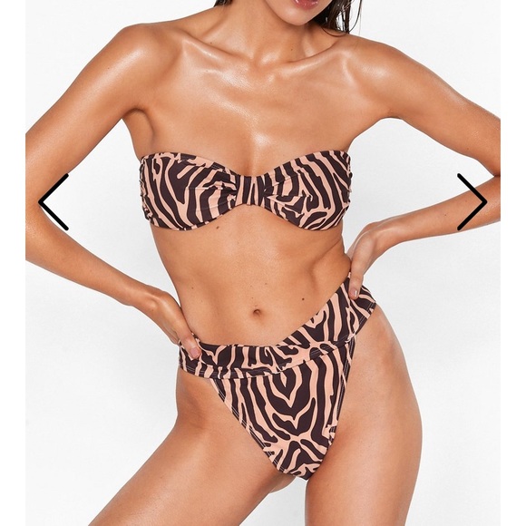 Nasty Gal Other - NWT Nasty Gal Zebra Print Bikini Top